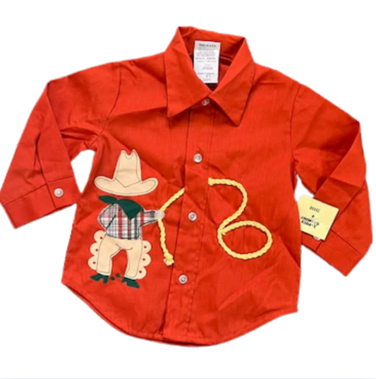 Vintage Nannekins by Nannette Cowboy Shirt - Size 2