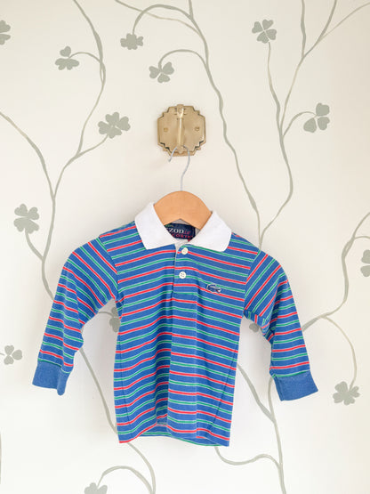 Vintage Izod - Blue Striped L/S Polo