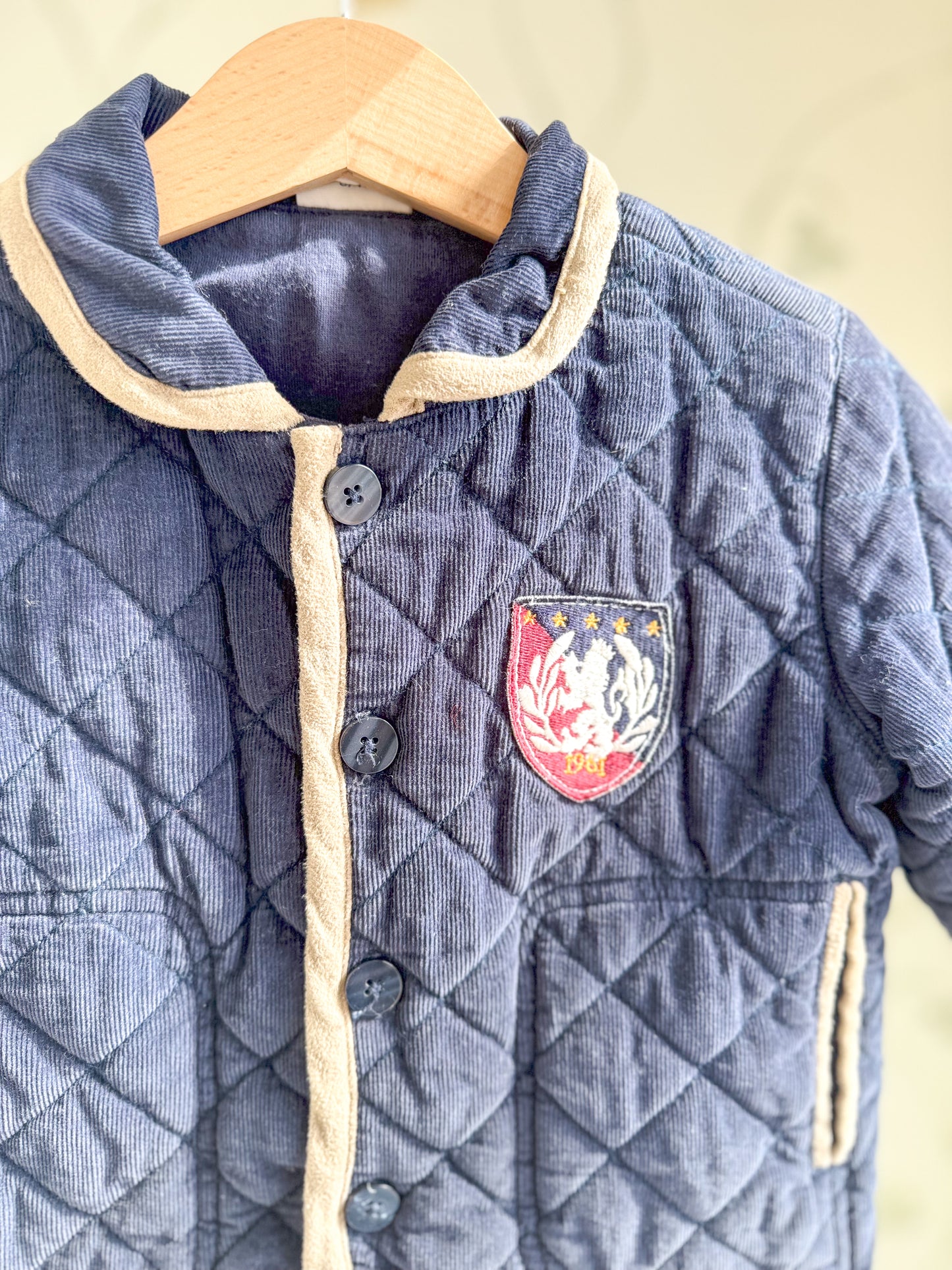 Navy Quilted Corduroy Barn Jacket - 9-12 Months