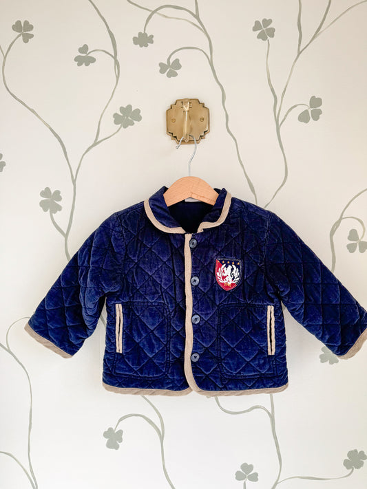 Navy Quilted Corduroy Barn Jacket - 9-12 Months