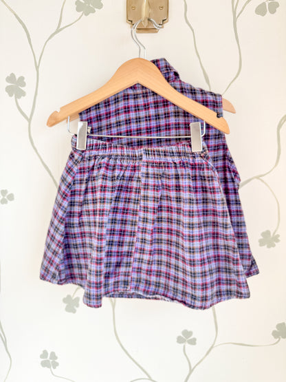 Vintage Plaid Vest and Skirt Set - Size 4