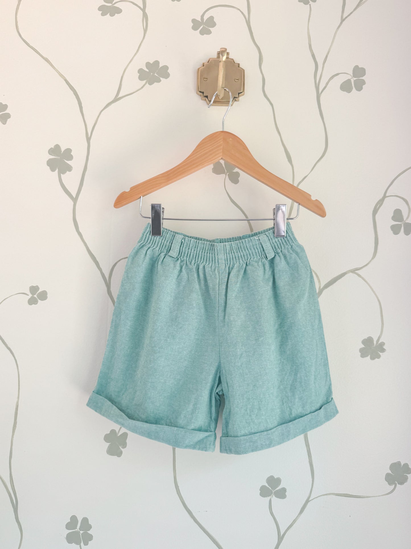 Vintage Green Striped Polo Two-Piece Set - 4/5 Years
