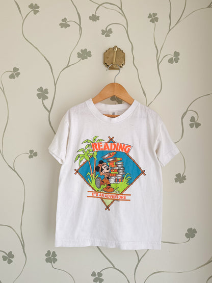 90s Mickey Reading Tee - 7-8 Years