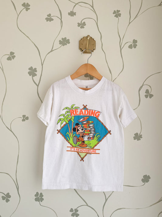 90s Mickey Reading Tee - 7-8 Years