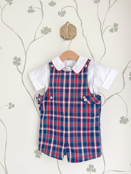 Vintage Thomas Plaid Red, White, & Blue Set - Size 18-24 Months