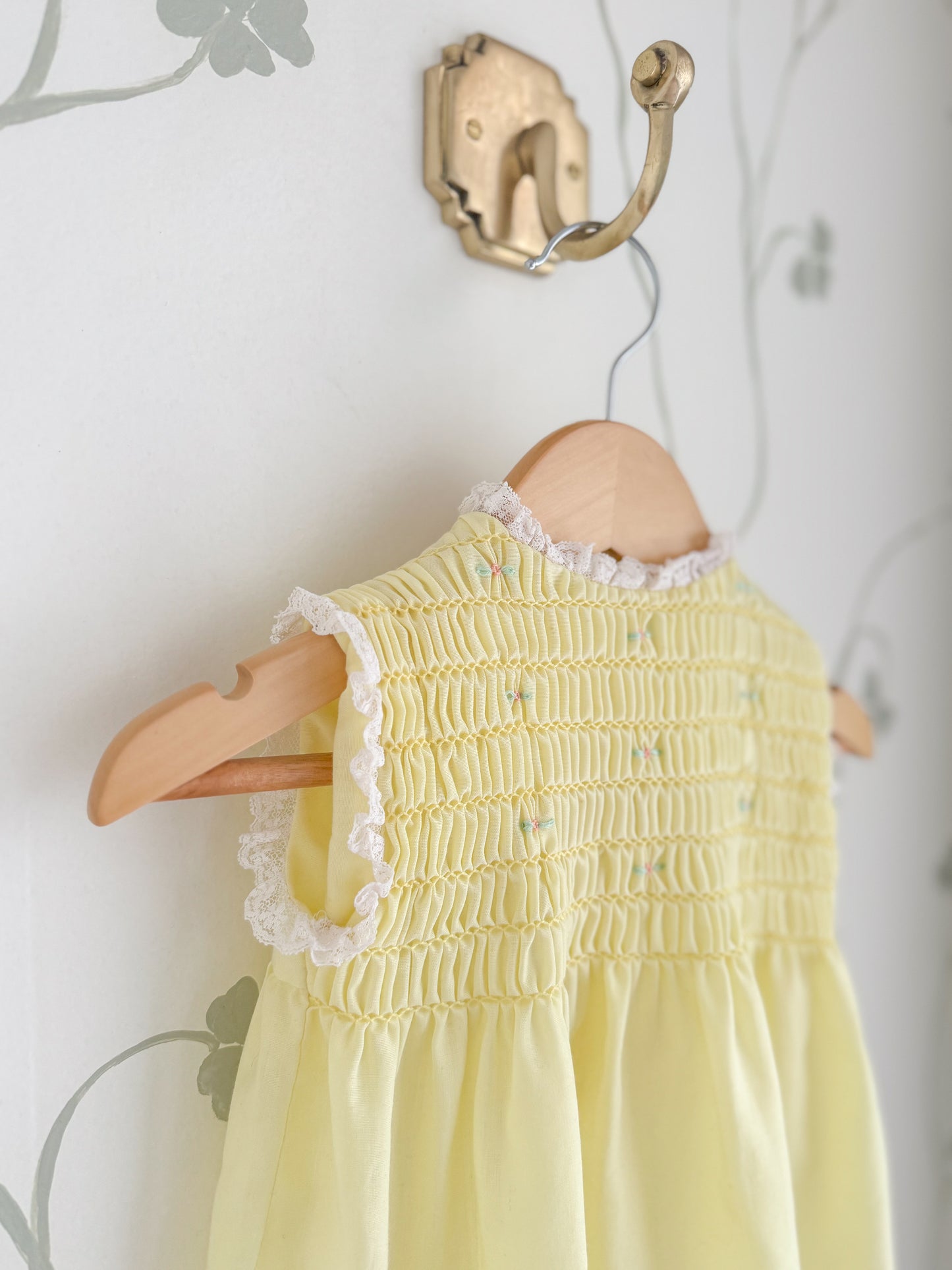 Vintage Yellow Hand-Smocked Swing Top/Dress - 1-2 Years