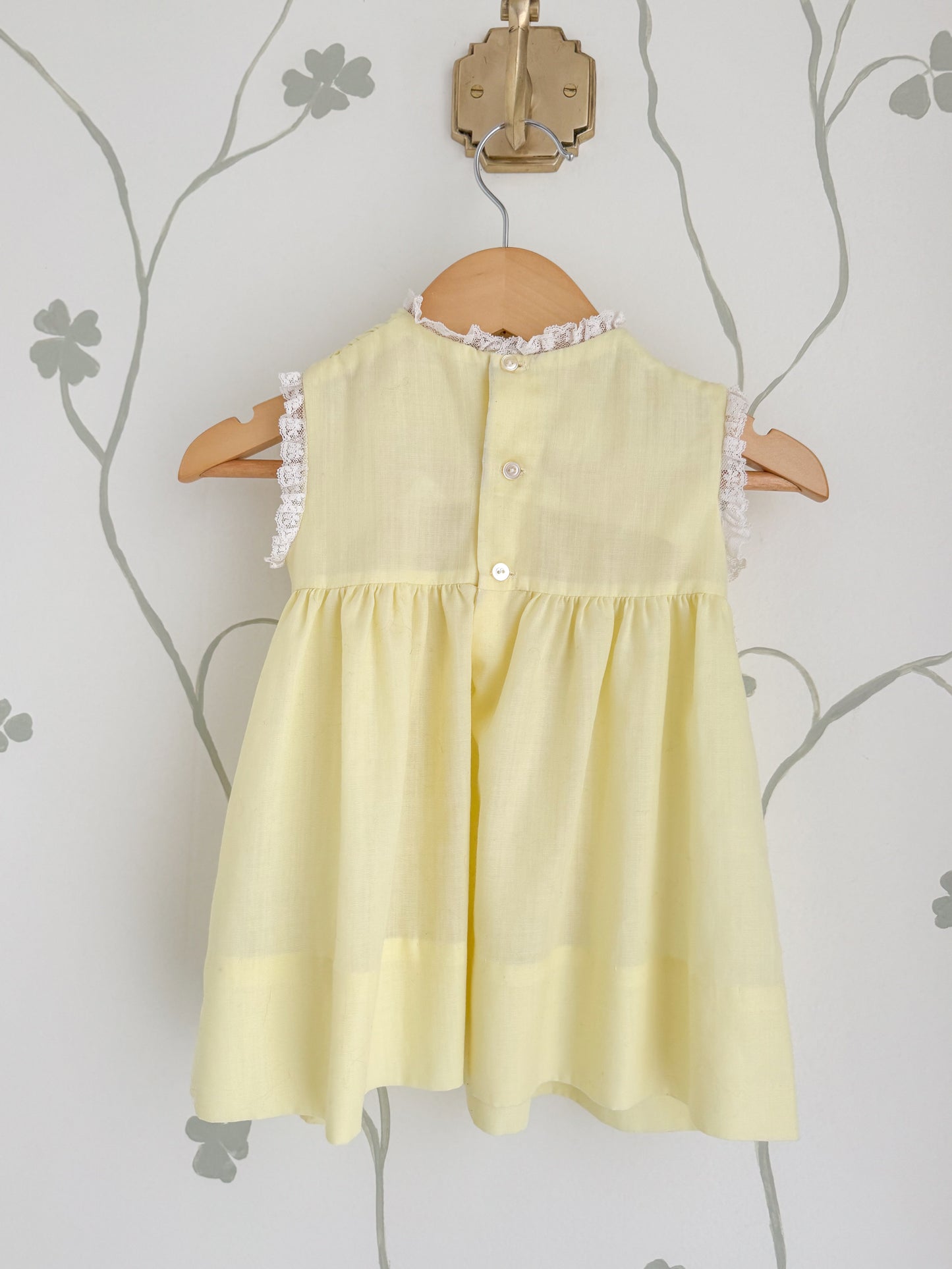 Vintage Yellow Hand-Smocked Swing Top/Dress - 1-2 Years