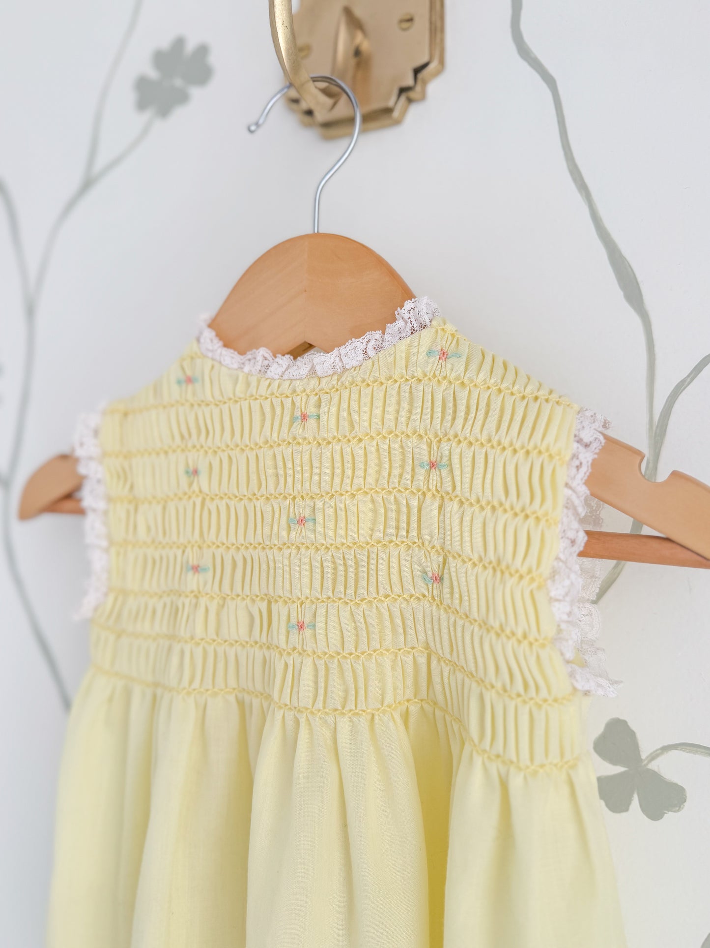 Vintage Yellow Hand-Smocked Swing Top/Dress - 1-2 Years