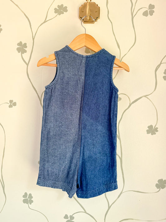 Vintage Fishing Denim Shortalls - 24 Months